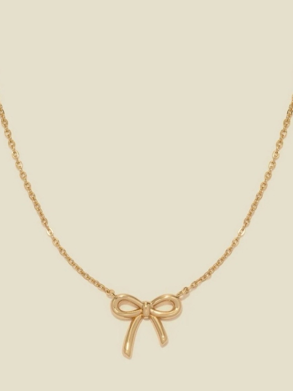 Gold Bow Pendant Necklace - Women's Jewelry